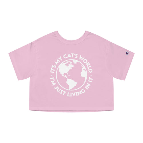 It's My Cat's World | Champion Cropped Tee - Detezi Designs-54907339832366627211