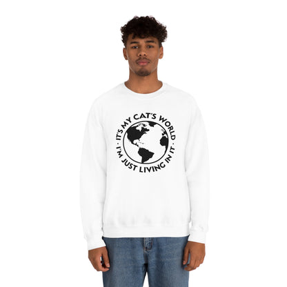 It's My Cat's World | Crewneck Sweatshirt - Detezi Designs-58371050222702107695