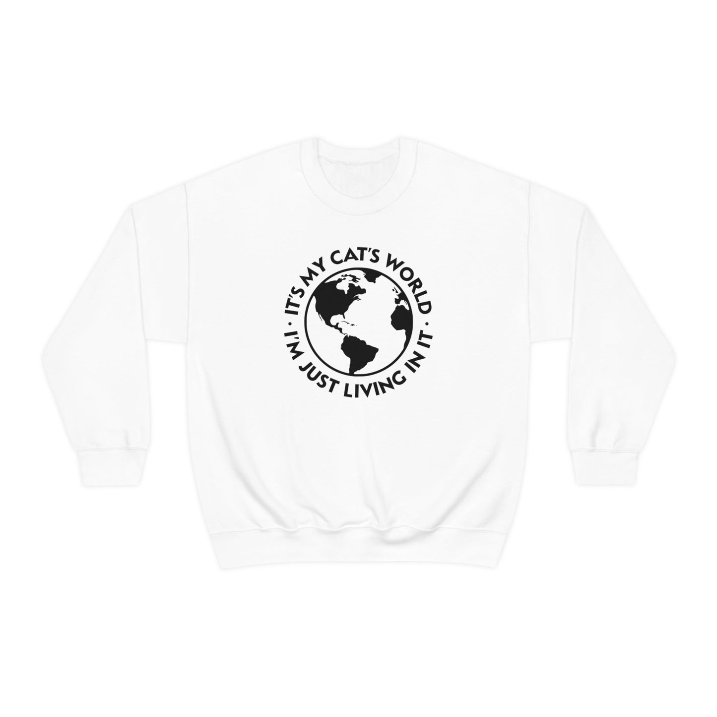 It's My Cat's World | Crewneck Sweatshirt - Detezi Designs-58371050222702107695