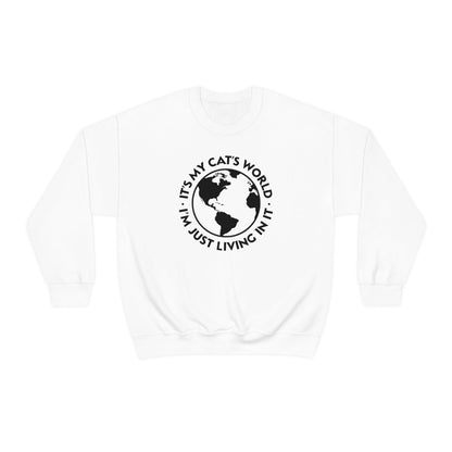 It's My Cat's World | Crewneck Sweatshirt - Detezi Designs-58371050222702107695