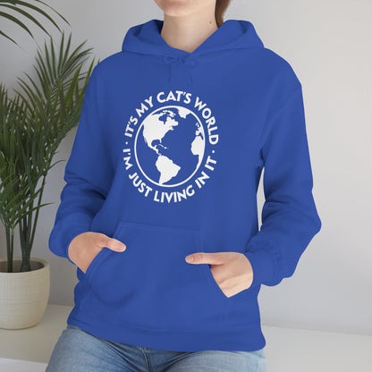 It's My Cat's World | Hooded Sweatshirt - Detezi Designs-14349089940818374705