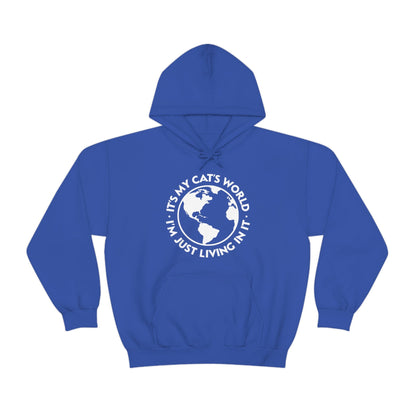 It's My Cat's World | Hooded Sweatshirt - Detezi Designs-14349089940818374705
