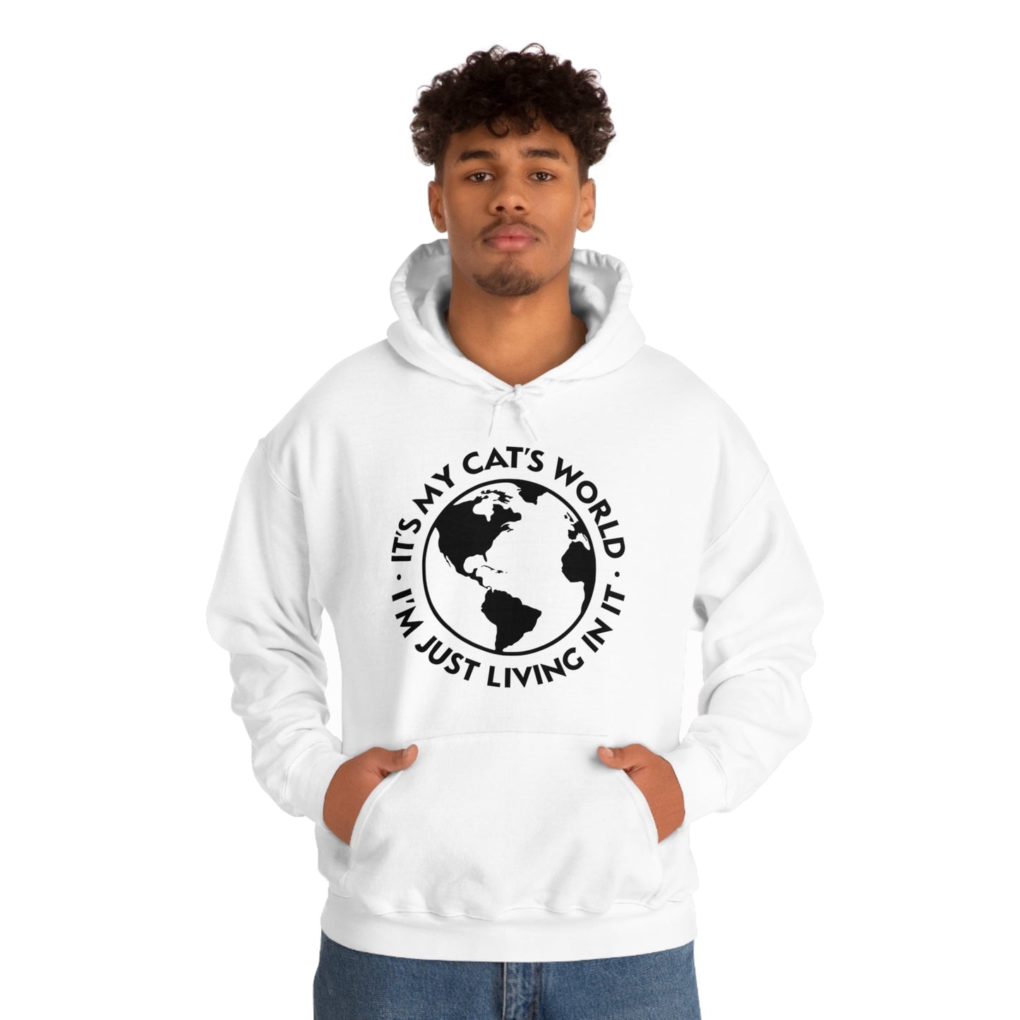 It's My Cat's World | Hooded Sweatshirt - Detezi Designs-15455556528266739276