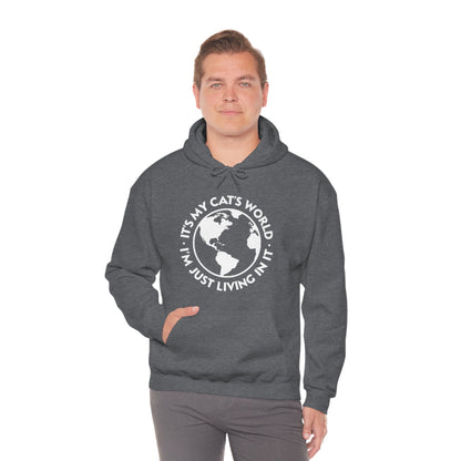 It's My Cat's World | Hooded Sweatshirt - Detezi Designs-22478708350035625245