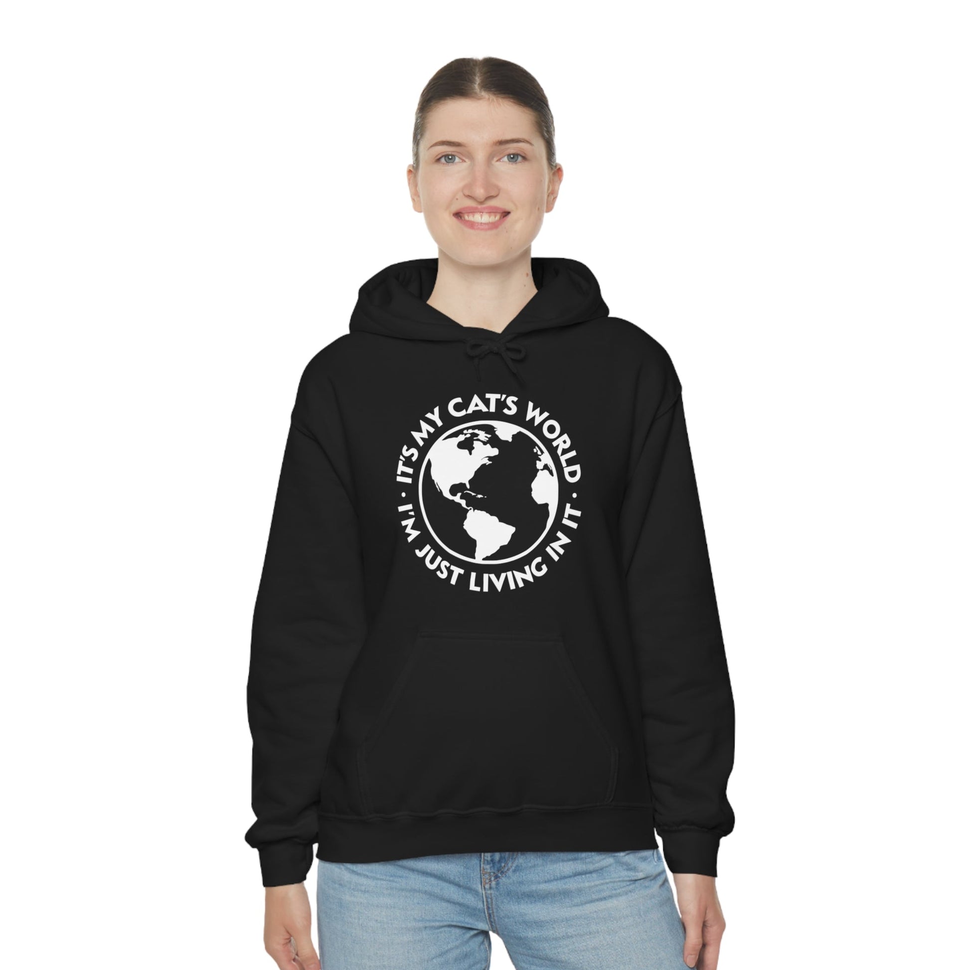 It's My Cat's World | Hooded Sweatshirt - Detezi Designs-57587533495569330094