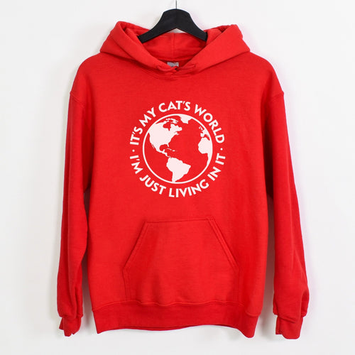 It's My Cat's World | Hooded Sweatshirt - Detezi Designs-63507342070272562365