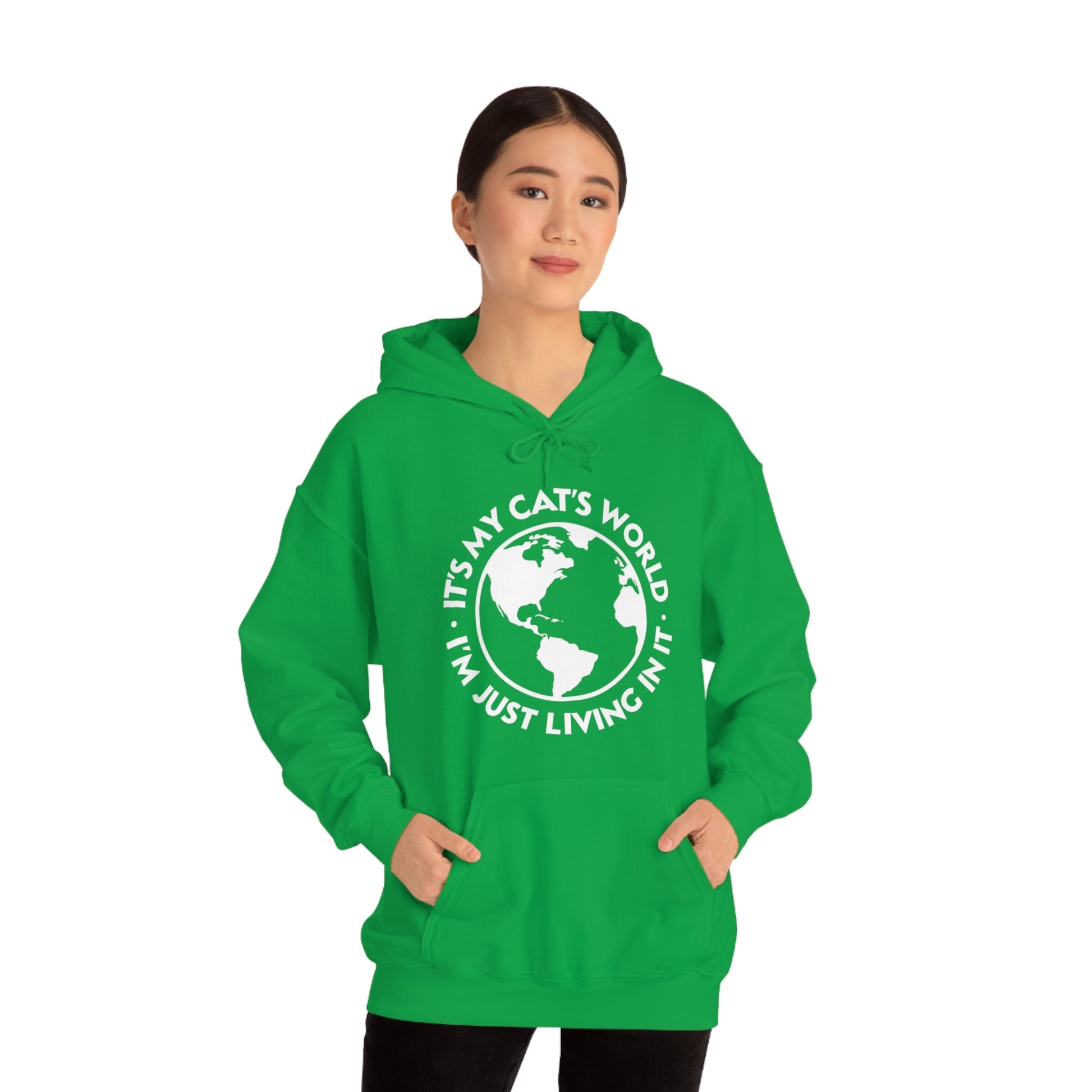 It's My Cat's World | Hooded Sweatshirt - Detezi Designs-63507342070272562365