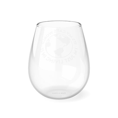 It's My Cat's World | Stemless Wine Glass - Detezi Designs-11621558987417837079