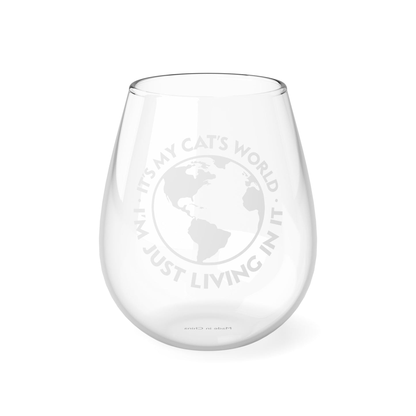 It's My Cat's World | Stemless Wine Glass - Detezi Designs-11621558987417837079