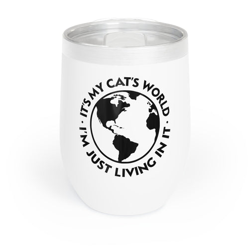 It's My Cat's World | Wine Tumbler - Detezi Designs-33561345546954471180