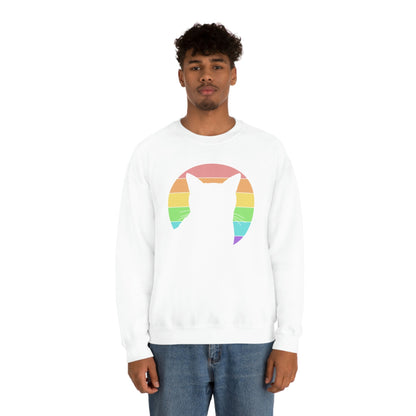 LGBTQ+ Pride | Cat Silhouette | Crewneck Sweatshirt - Detezi Designs-18608419944945780494