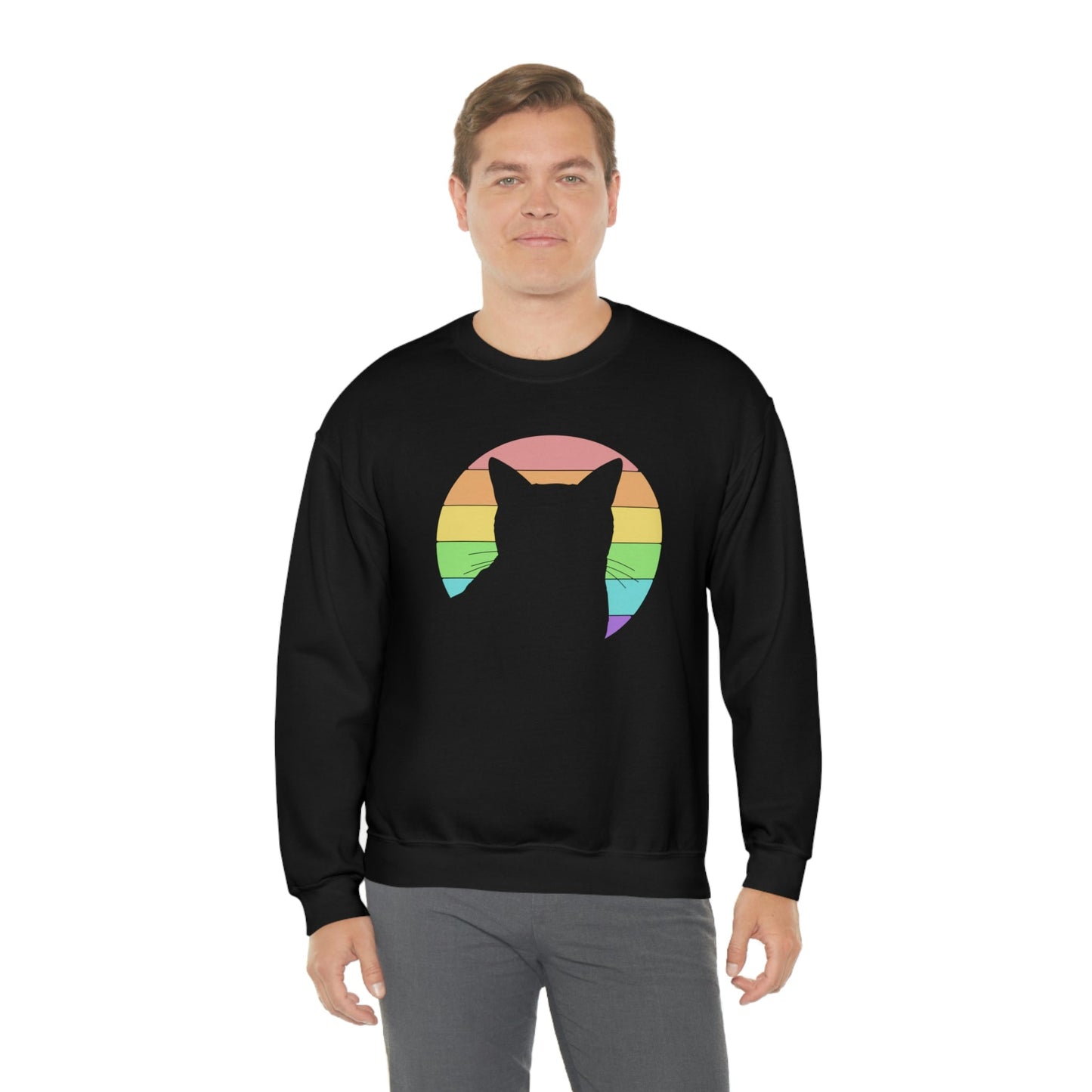 LGBTQ+ Pride | Cat Silhouette | Crewneck Sweatshirt - Detezi Designs-27903914597187259320