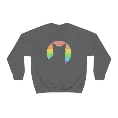 LGBTQ+ Pride | Cat Silhouette | Crewneck Sweatshirt - Detezi Designs-40329499364097717145