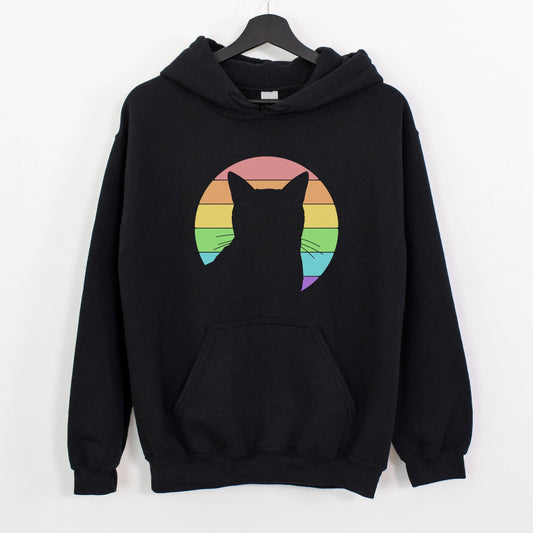 LGBTQ+ Pride | Cat Silhouette | Hooded Sweatshirt - Detezi Designs-18580625936980630410