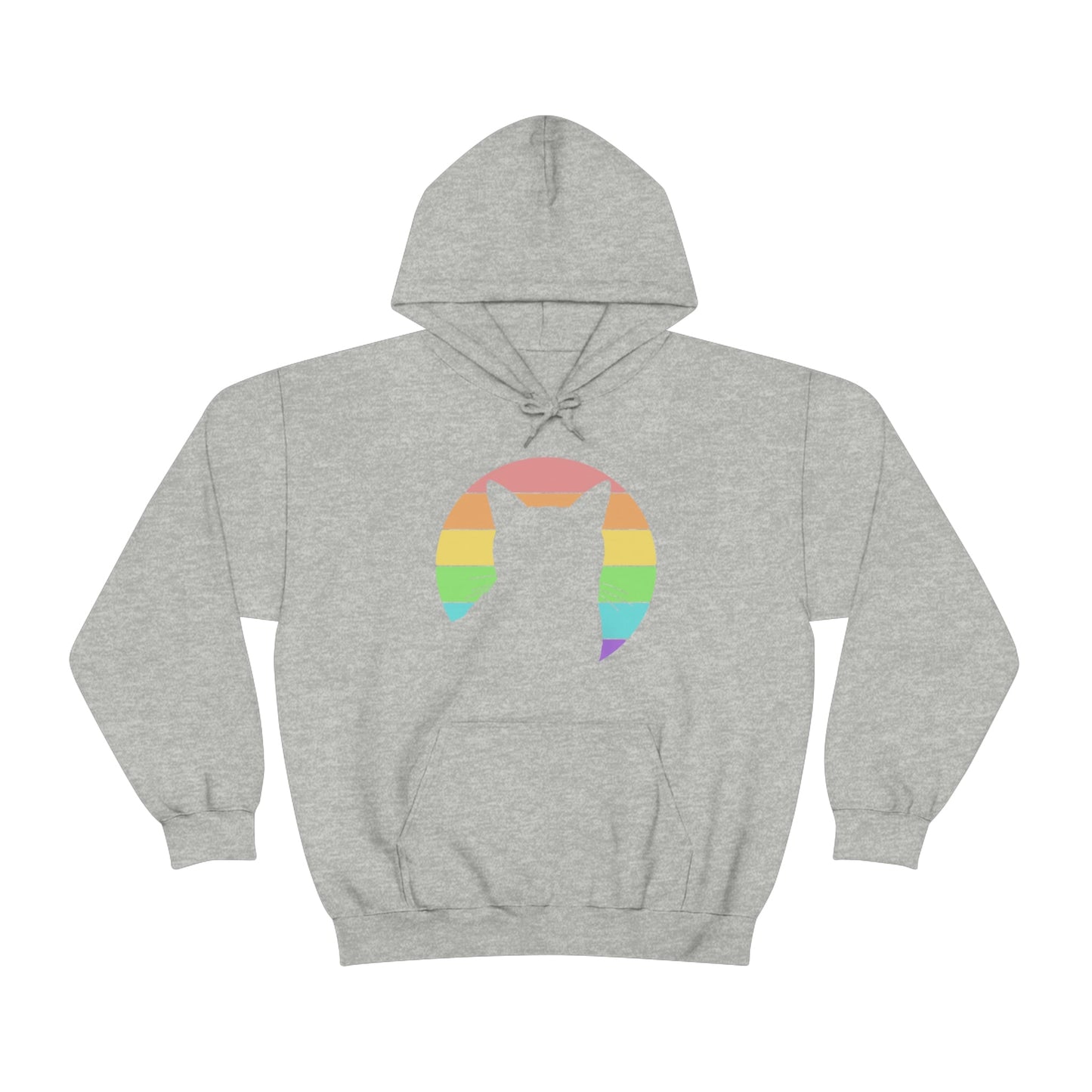 LGBTQ+ Pride | Cat Silhouette | Hooded Sweatshirt - Detezi Designs-28384901372677716539
