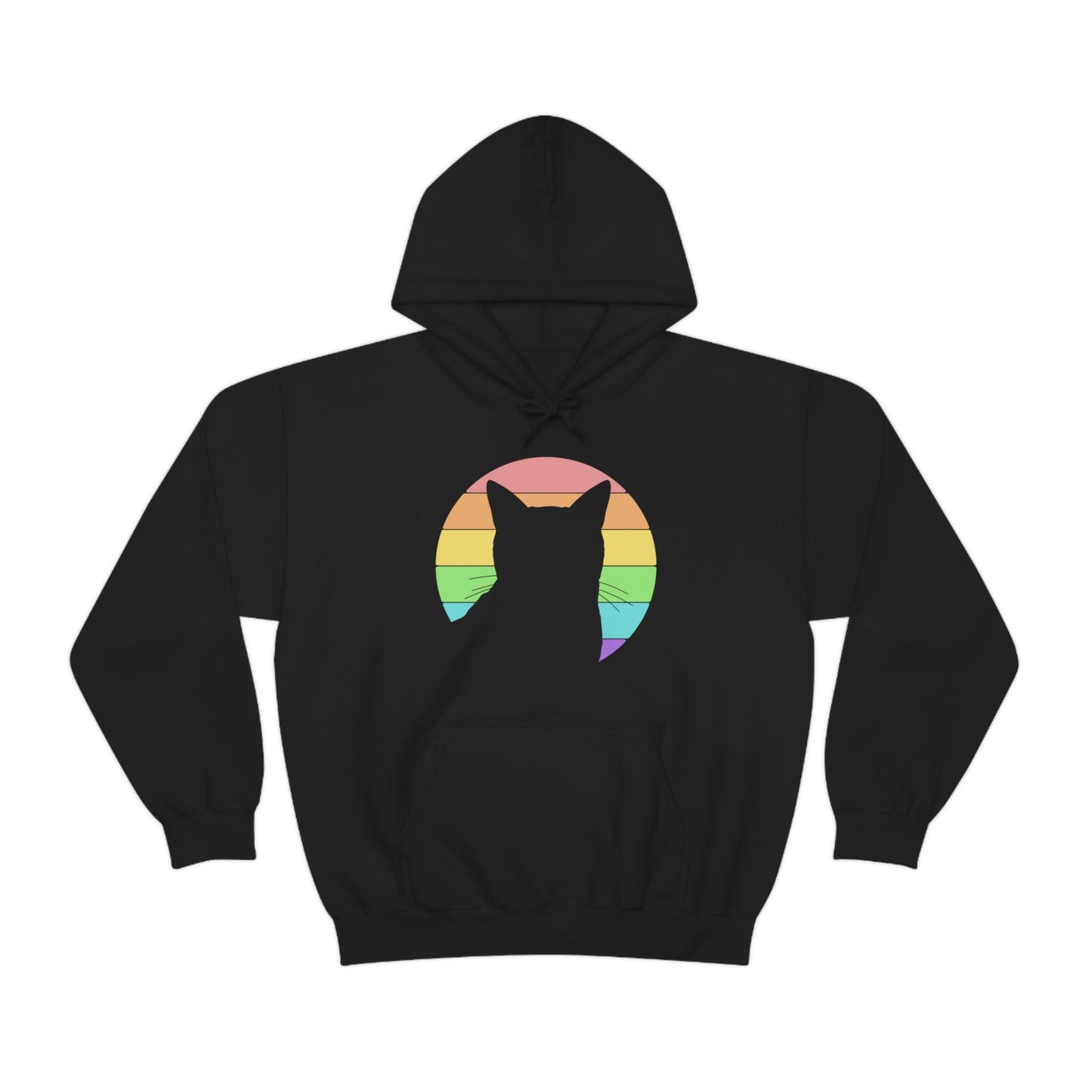 LGBTQ+ Pride | Cat Silhouette | Hooded Sweatshirt - Detezi Designs-33588194565721917090