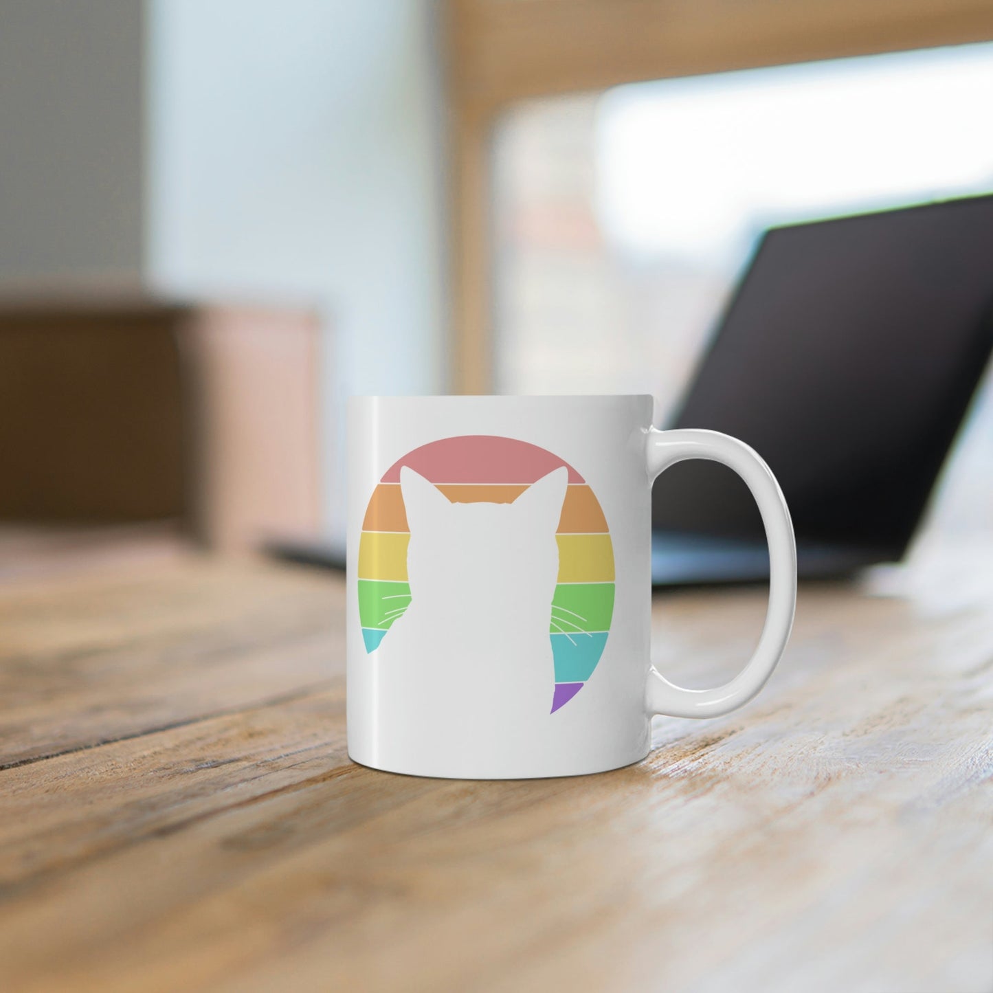 LGBTQ+ Pride | Cat Silhouette | Mug - Detezi Designs-32416455721768212246