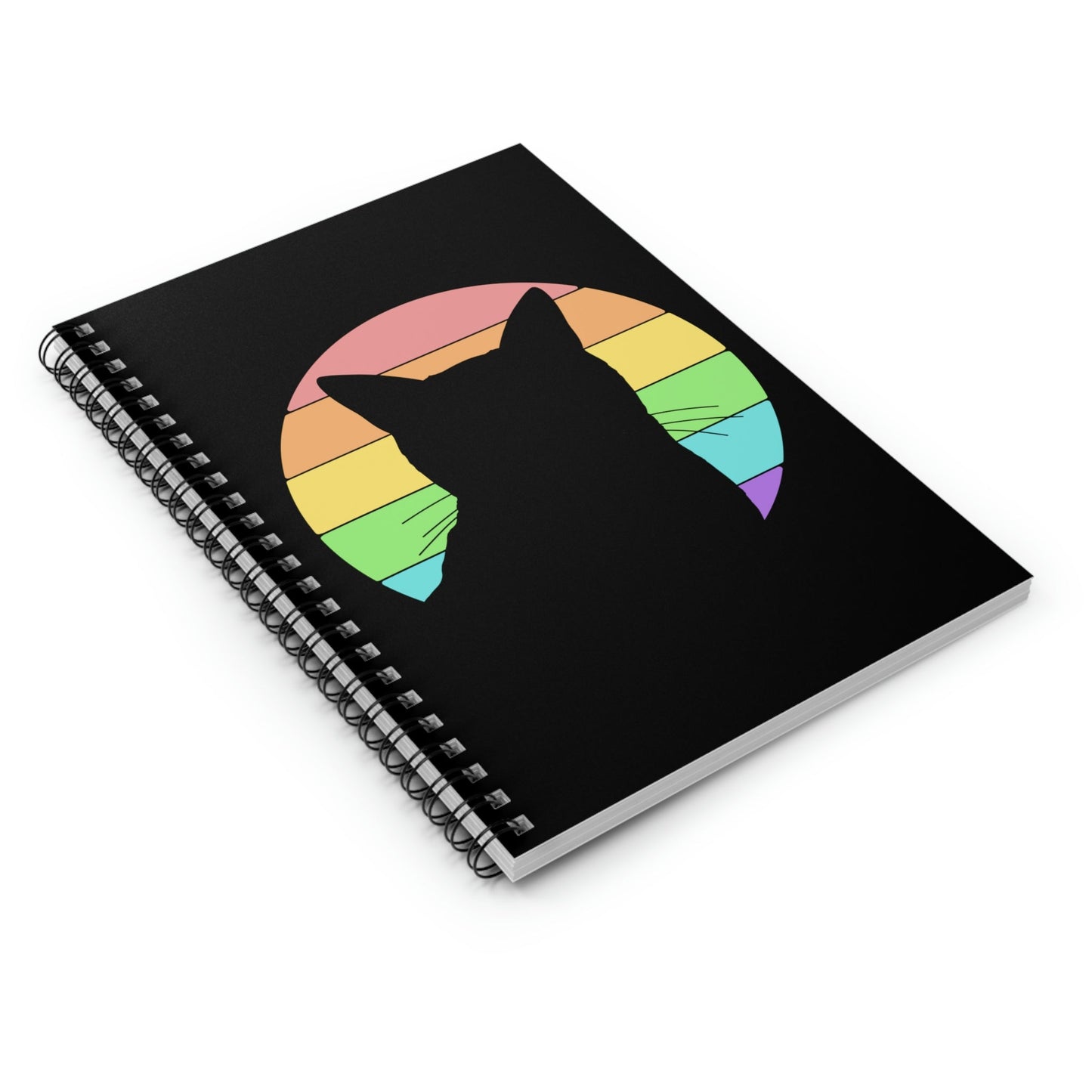 LGBTQ+ Pride | Cat Silhouette | Notebook - Detezi Designs-19618623769270217544