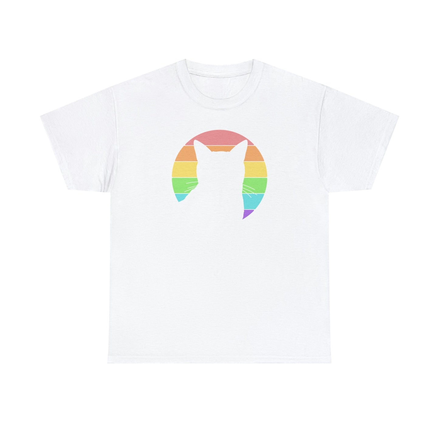 LGBTQ+ Pride | Cat Silhouette | T-shirt - Detezi Designs-12966928521296216631