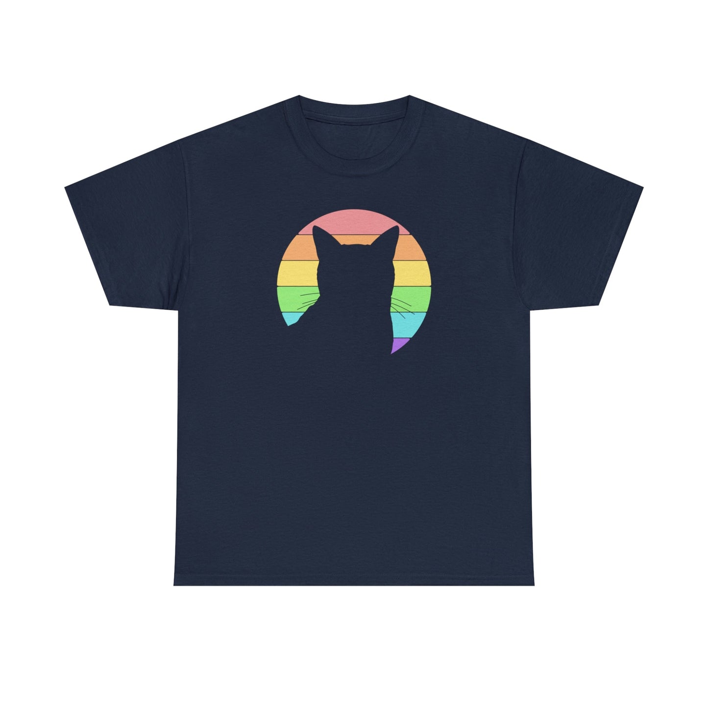 LGBTQ+ Pride | Cat Silhouette | T-shirt - Detezi Designs-17767789194656379462