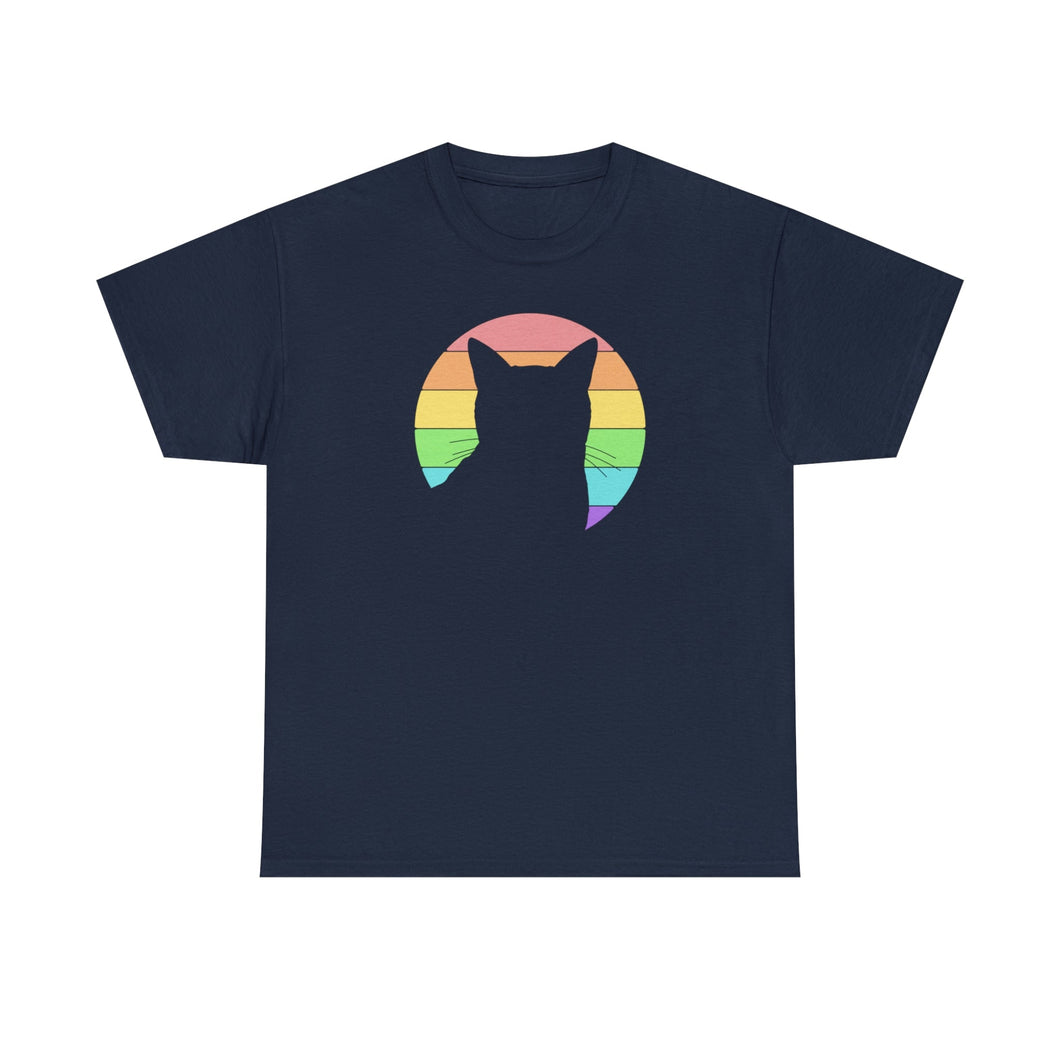 LGBTQ+ Pride | Cat Silhouette | T-shirt - Detezi Designs-17767789194656379462