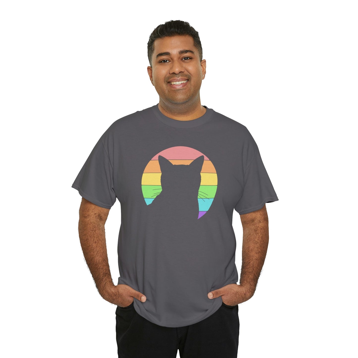 LGBTQ+ Pride | Cat Silhouette | T-shirt - Detezi Designs-32918662819972376984