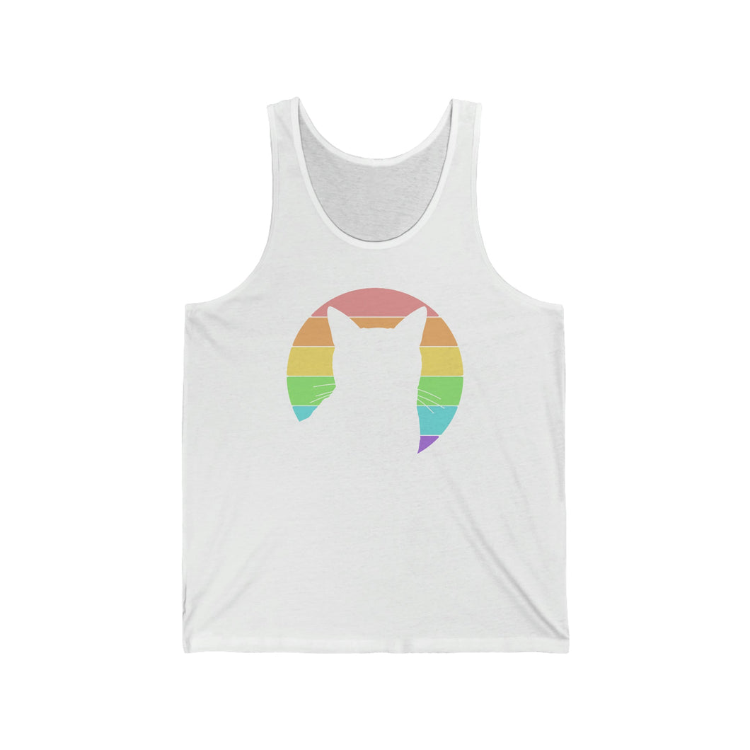 LGBTQ+ Pride | Cat Silhouette | Unisex Jersey Tank - Detezi Designs-10398903855612911930