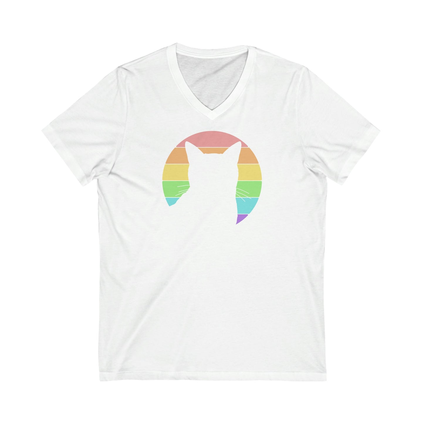 LGBTQ+ Pride | Cat Silhouette | Unisex V-Neck Tee - Detezi Designs-16157581294270759749