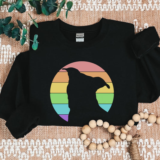 LGBTQ+ Pride | Pit Bull Silhouette | Crewneck Sweatshirt - Detezi Designs-21651866976634779052