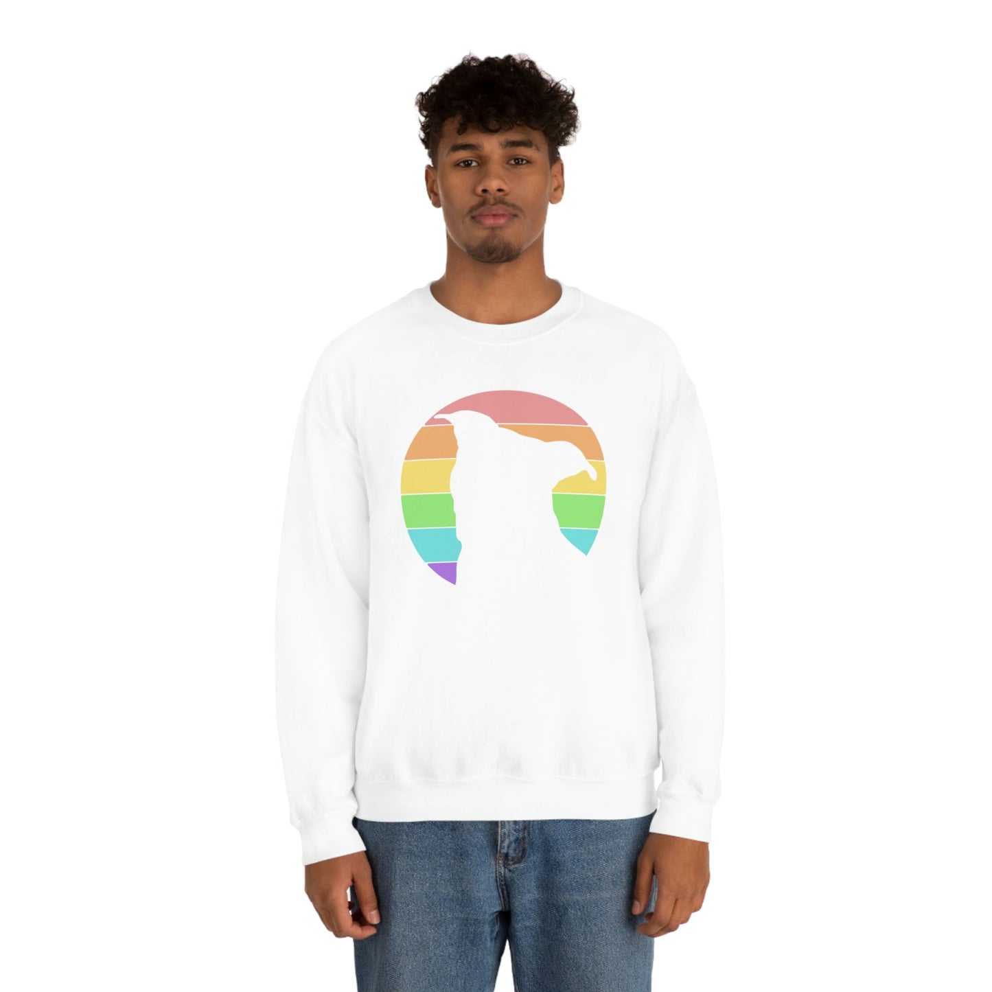 LGBTQ+ Pride | Pit Bull Silhouette | Crewneck Sweatshirt - Detezi Designs-23410745023386131033