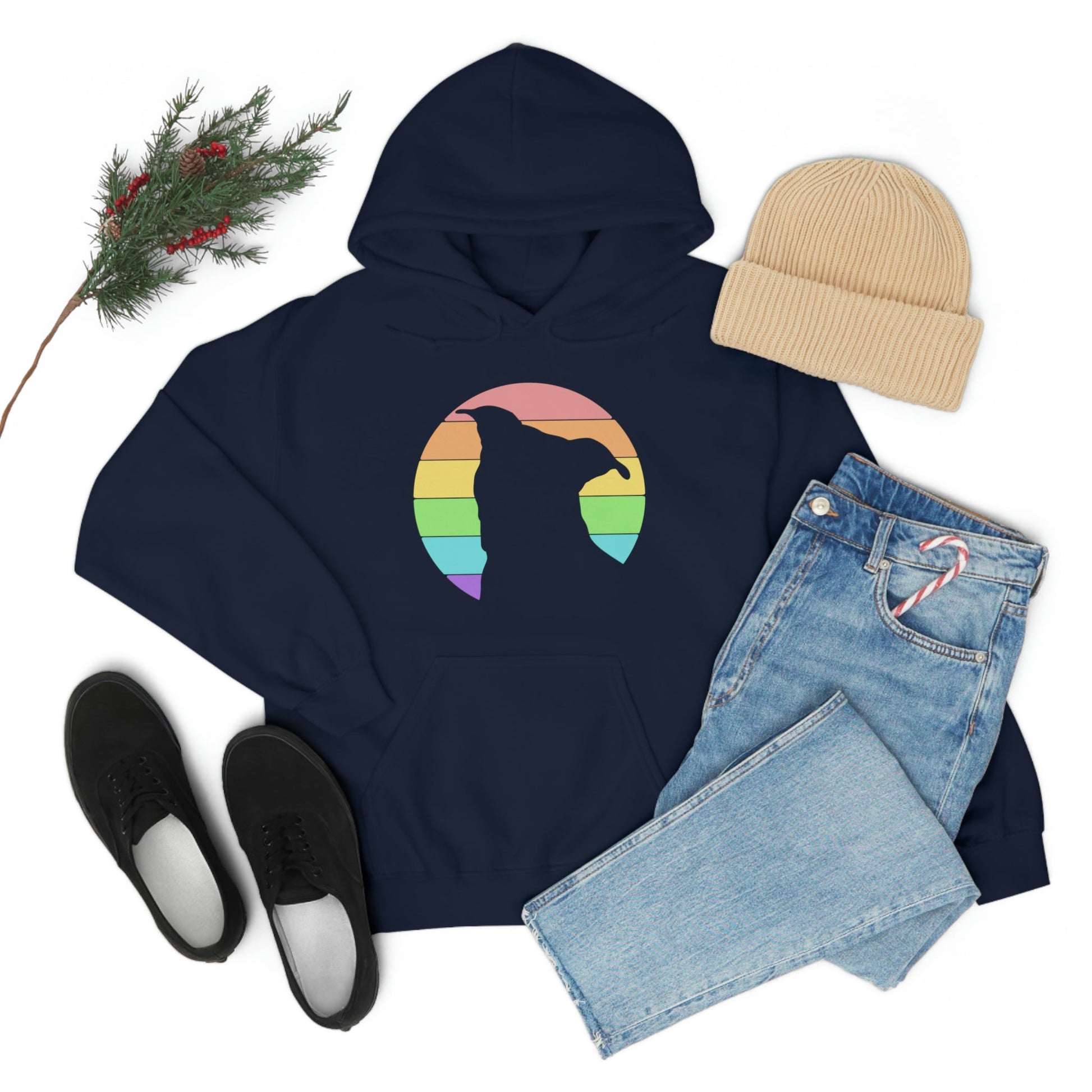 LGBTQ+ Pride | Pit Bull Silhouette | Hooded Sweatshirt - Detezi Designs-25771576879647091809