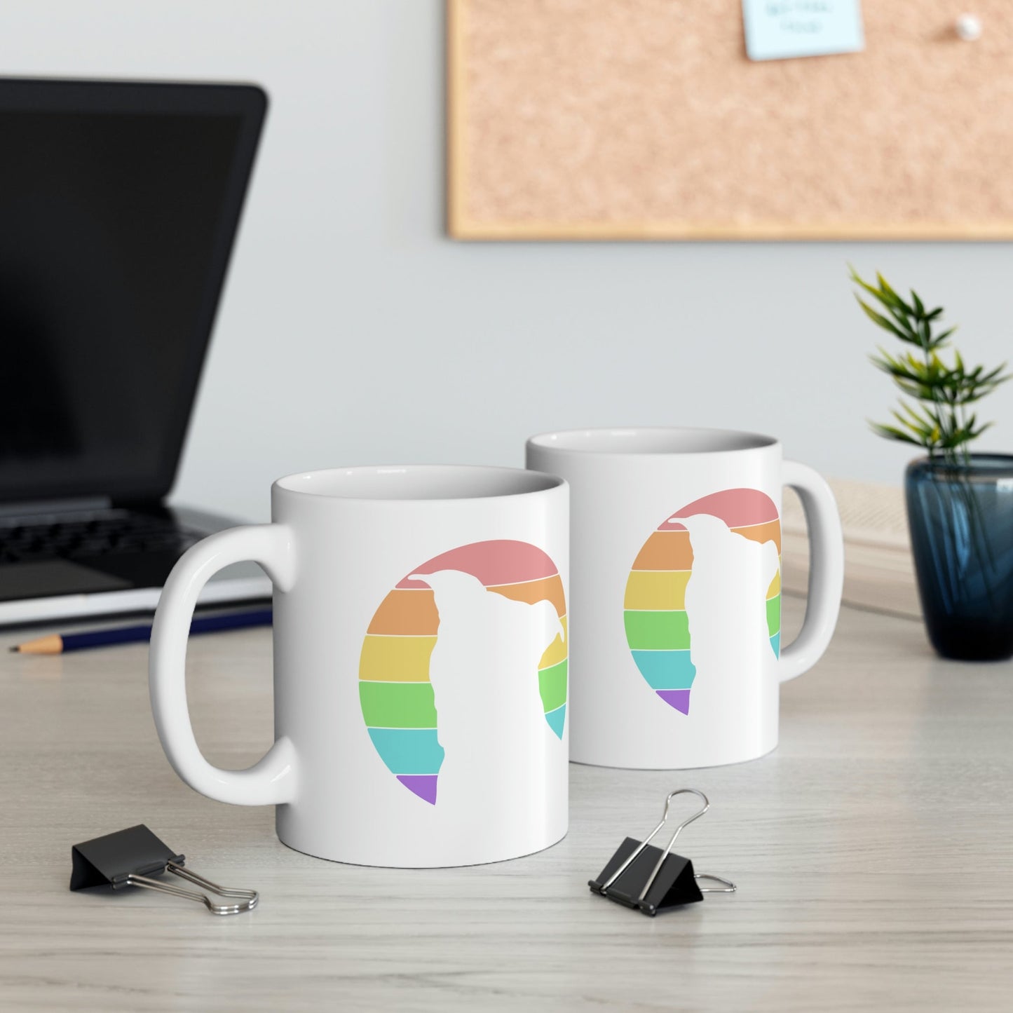 LGBTQ+ Pride | Pit Bull Silhouette | Mug - Detezi Designs-24217482943236569985