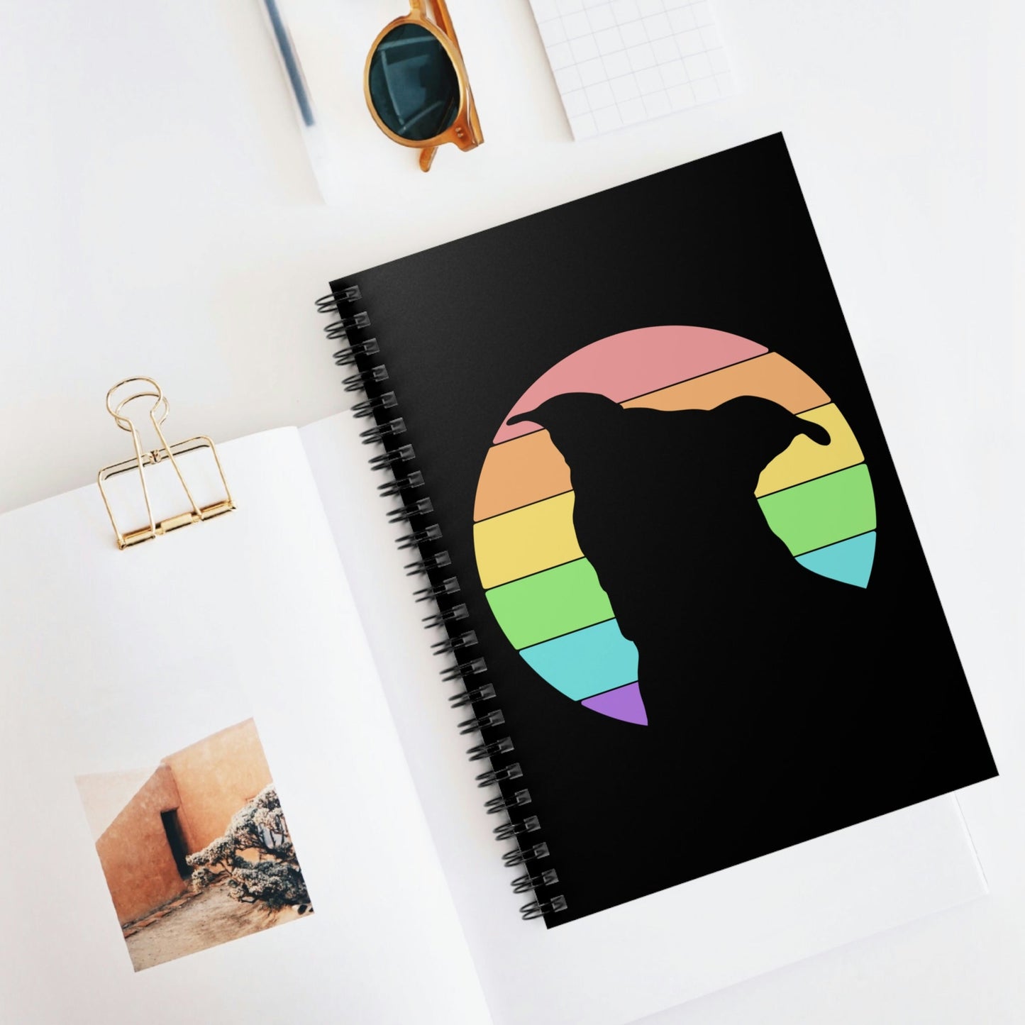 LGBTQ+ Pride | Pit Bull Silhouette | Notebook - Detezi Designs-21817124086007660423