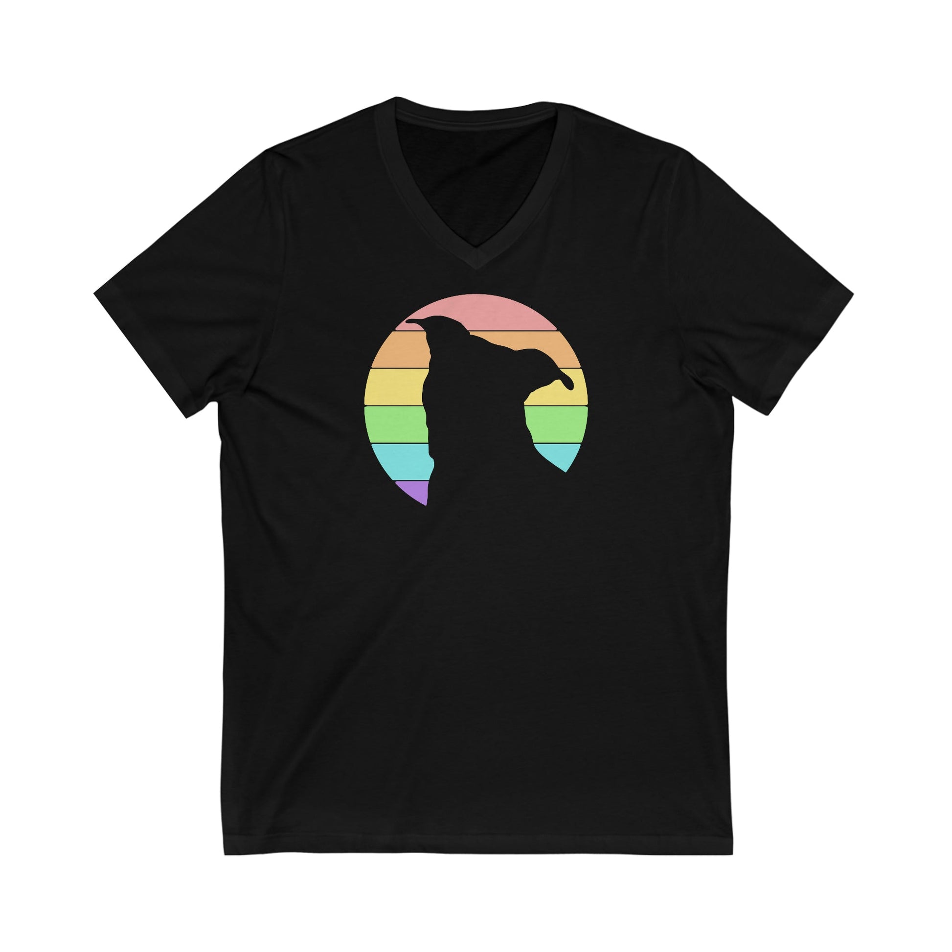 LGBTQ+ Pride | Pit Bull Silhouette | Unisex V-Neck Tee - Detezi Designs-19319903872748031634
