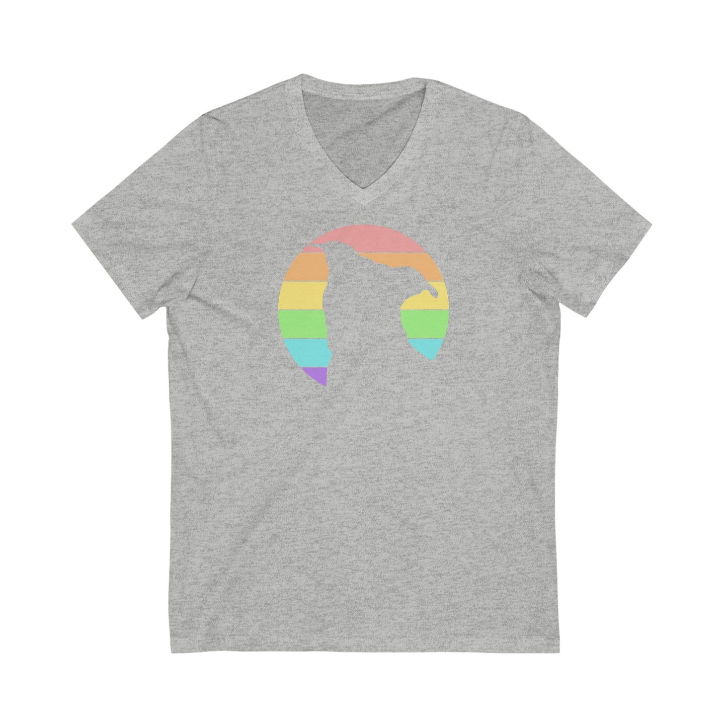 LGBTQ+ Pride | Pit Bull Silhouette | Unisex V-Neck Tee - Detezi Designs-80569849949628569676
