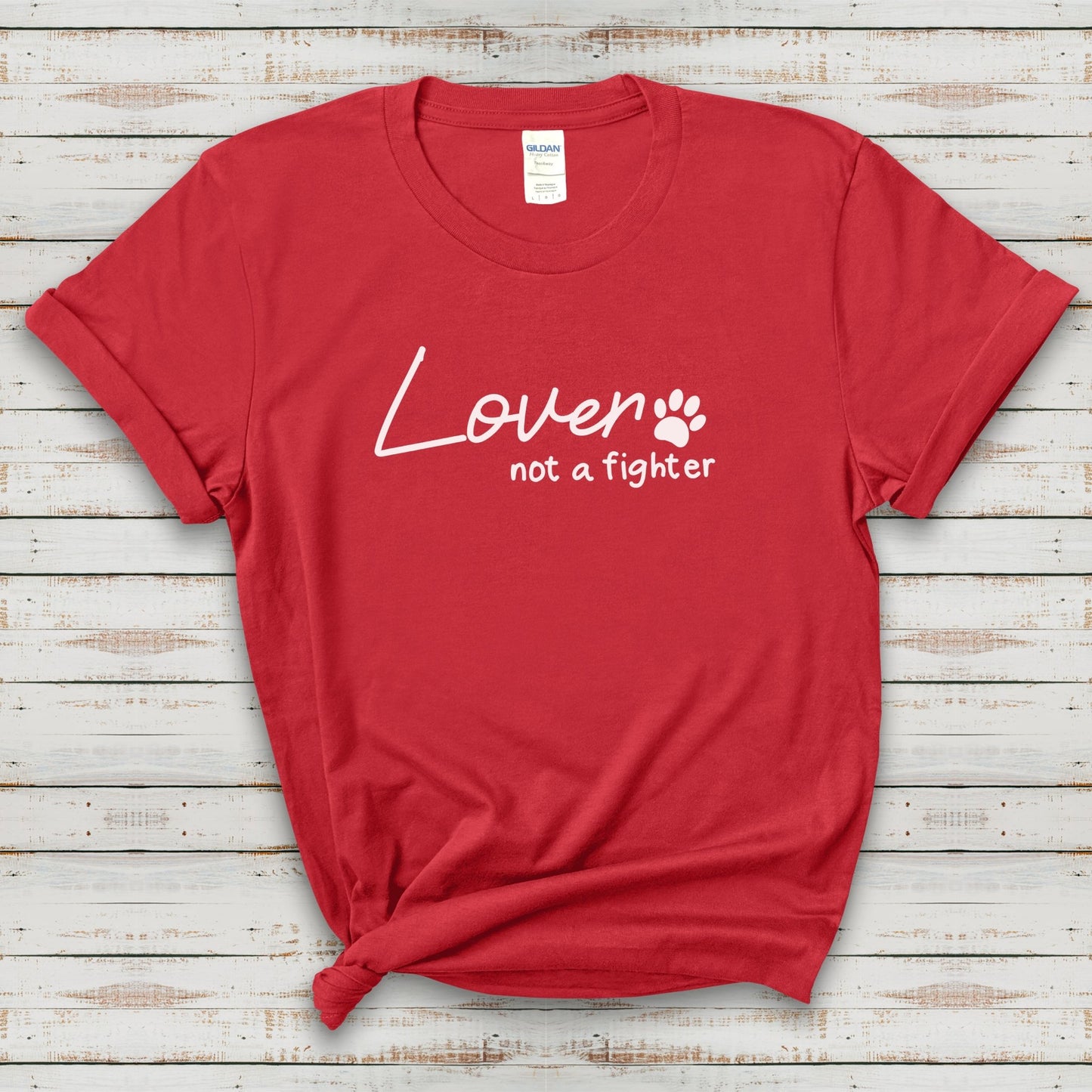 Lover, Not A Fighter | Text Tees - Detezi Designs-14138552967684422036