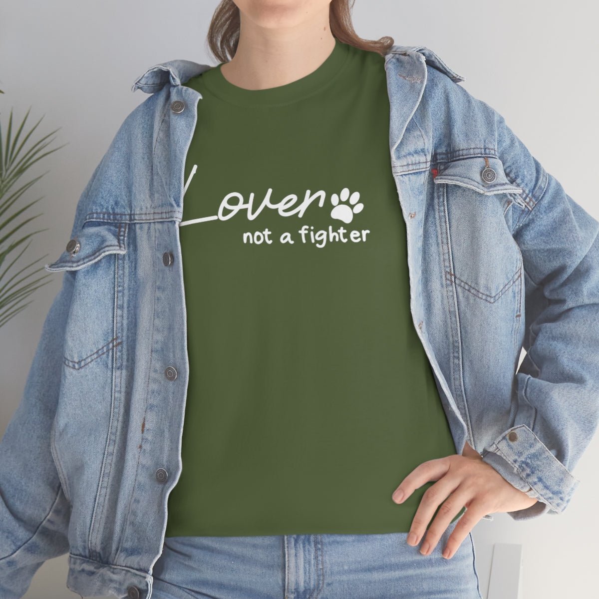 Lover, Not A Fighter | Text Tees - Detezi Designs-27438105869826983144