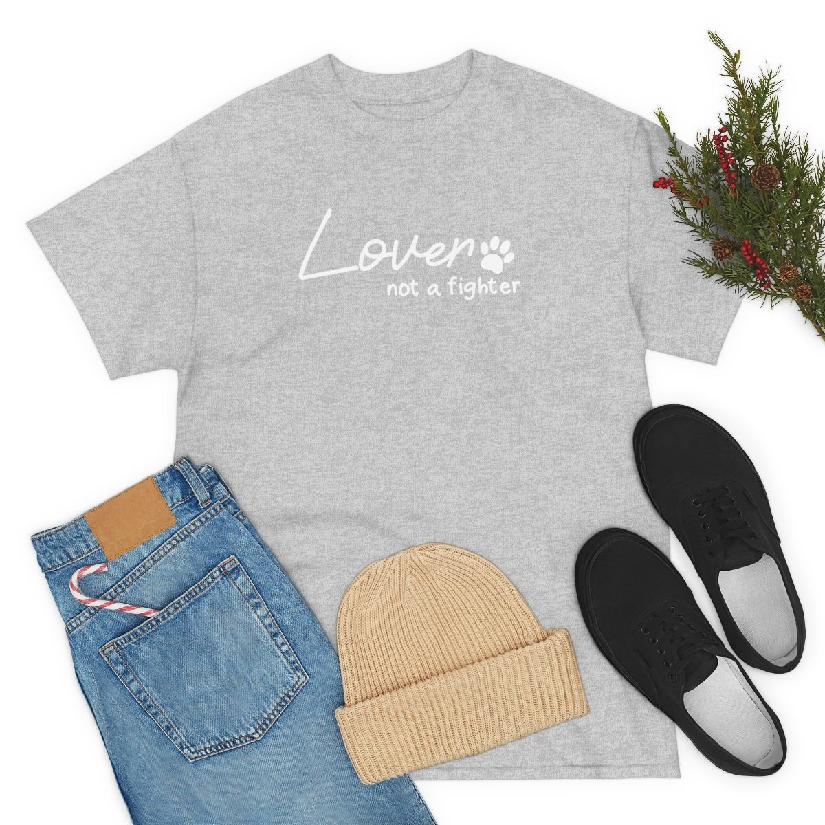 Lover, Not A Fighter | Text Tees - Detezi Designs-27951859212581585107