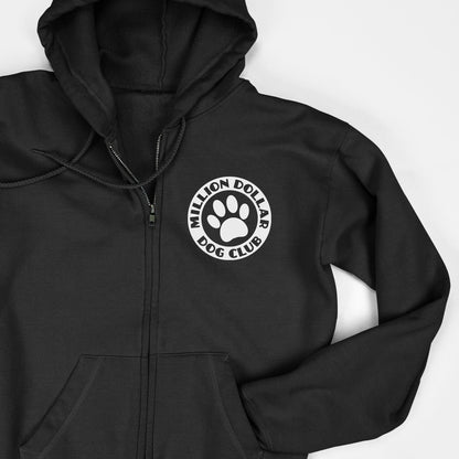 Million Dollar Dog Club | Zip-up Sweatshirt - Detezi Designs-15402957235110182720