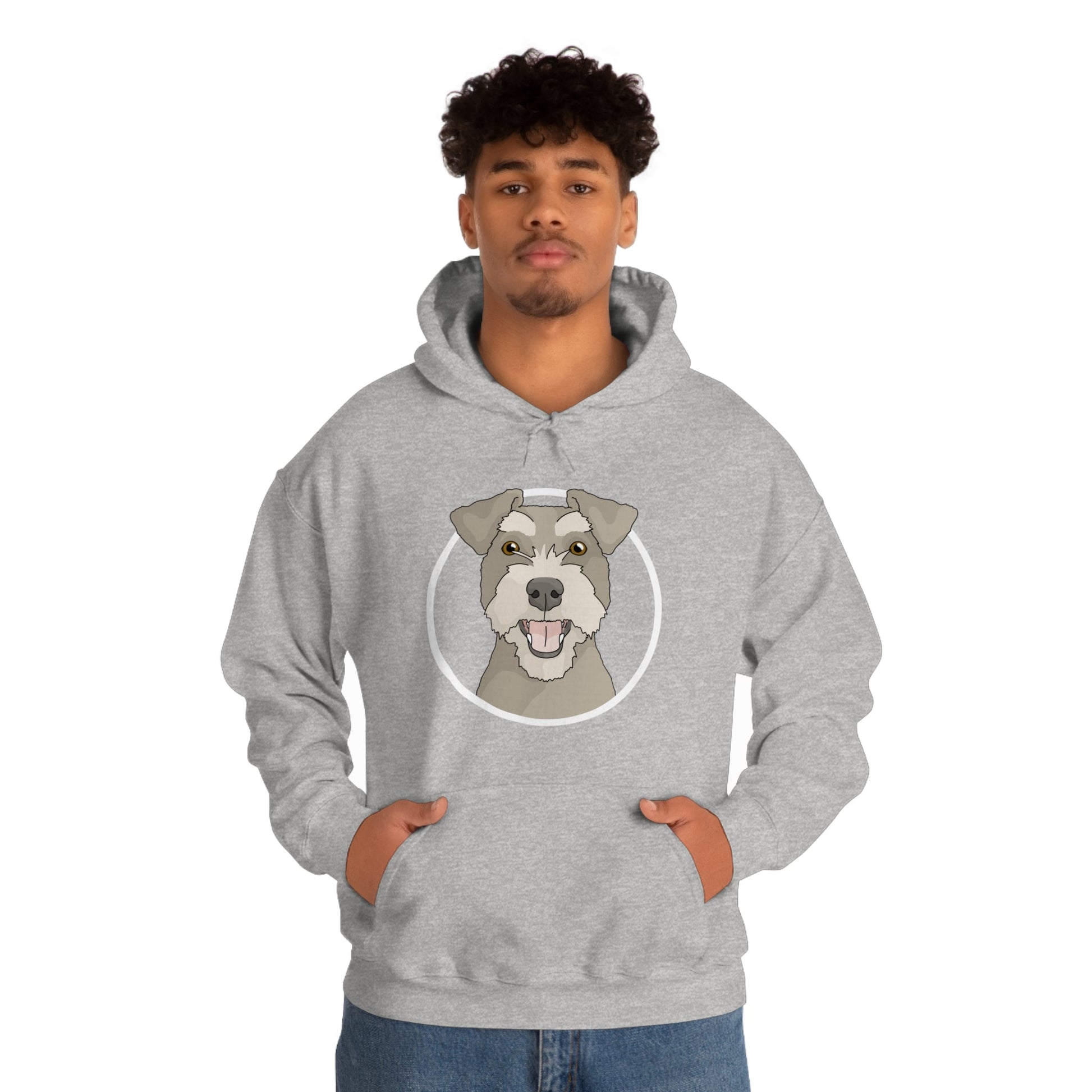 Miniature Schnauzer Circle | Hooded Sweatshirt - Detezi Designs-31162509997666382041