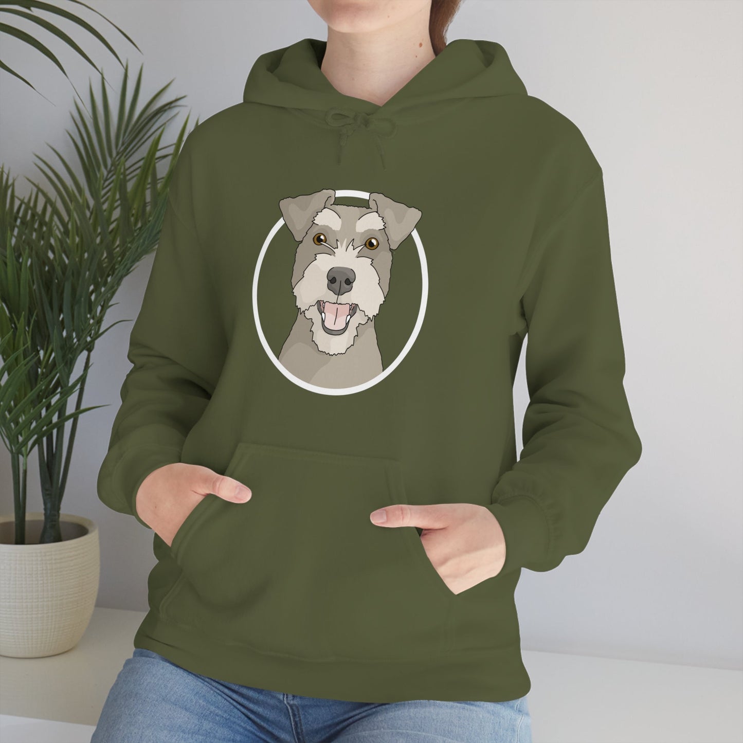 Miniature Schnauzer Circle | Hooded Sweatshirt - Detezi Designs-31162509997666382041