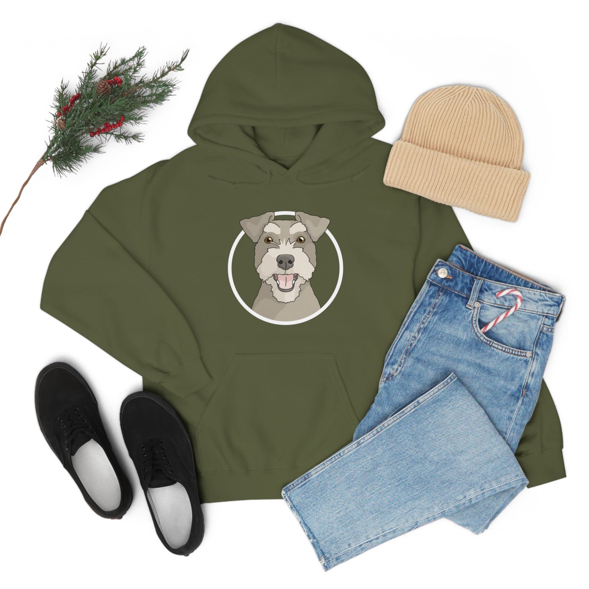 Miniature Schnauzer Circle | Hooded Sweatshirt - Detezi Designs-31162509997666382041