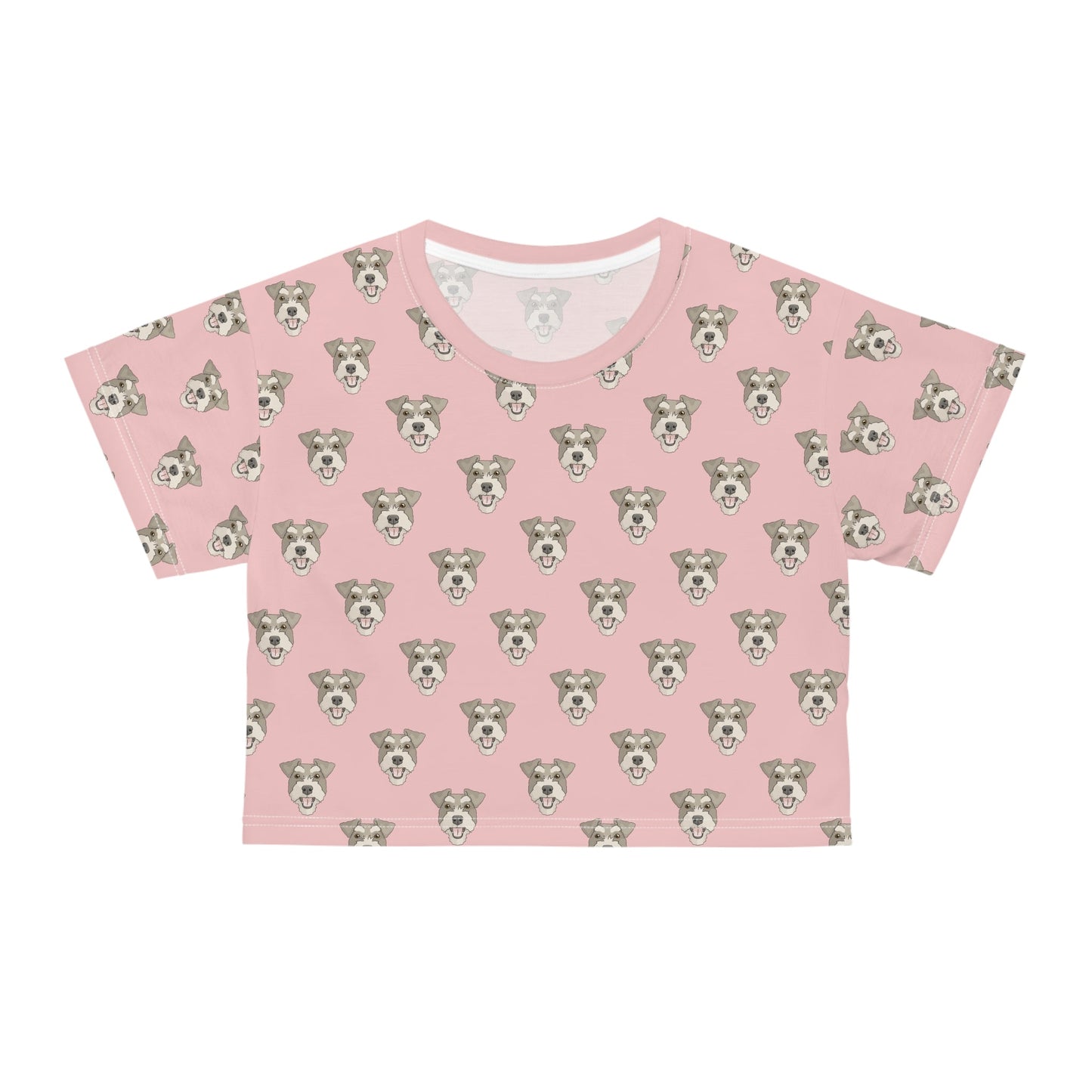 Miniature Schnauzer Faces | Crop Tee - Detezi Designs-GR001