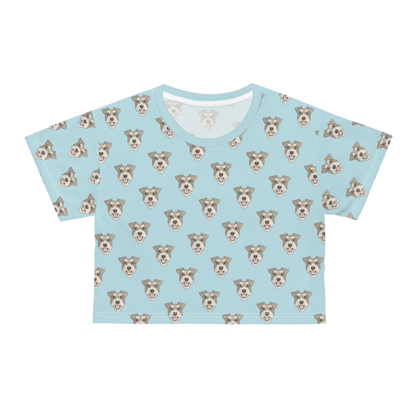 Miniature Schnauzer Faces | Crop Tee - Detezi Designs-GR001