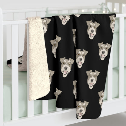 Miniature Schnauzer | Sherpa Fleece Blanket - Detezi Designs-27960211639349396395