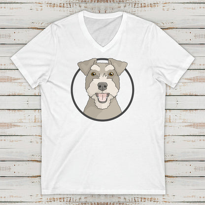 Miniature Schnauzer | Unisex V-Neck Tee - Detezi Designs-26459832838234167574