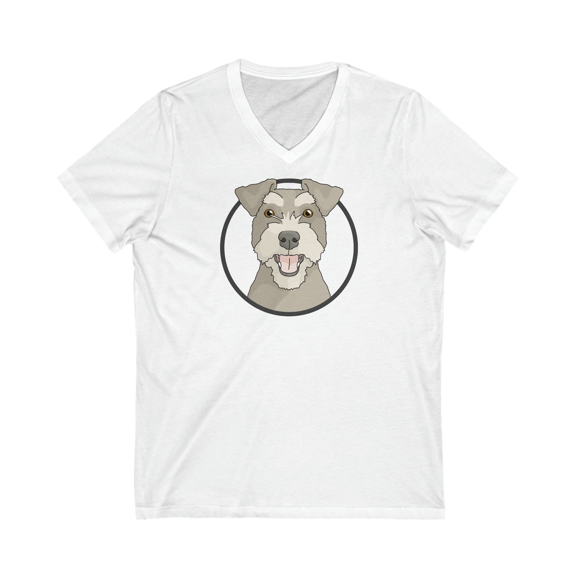 Miniature Schnauzer | Unisex V-Neck Tee - Detezi Designs-29257552562609861995