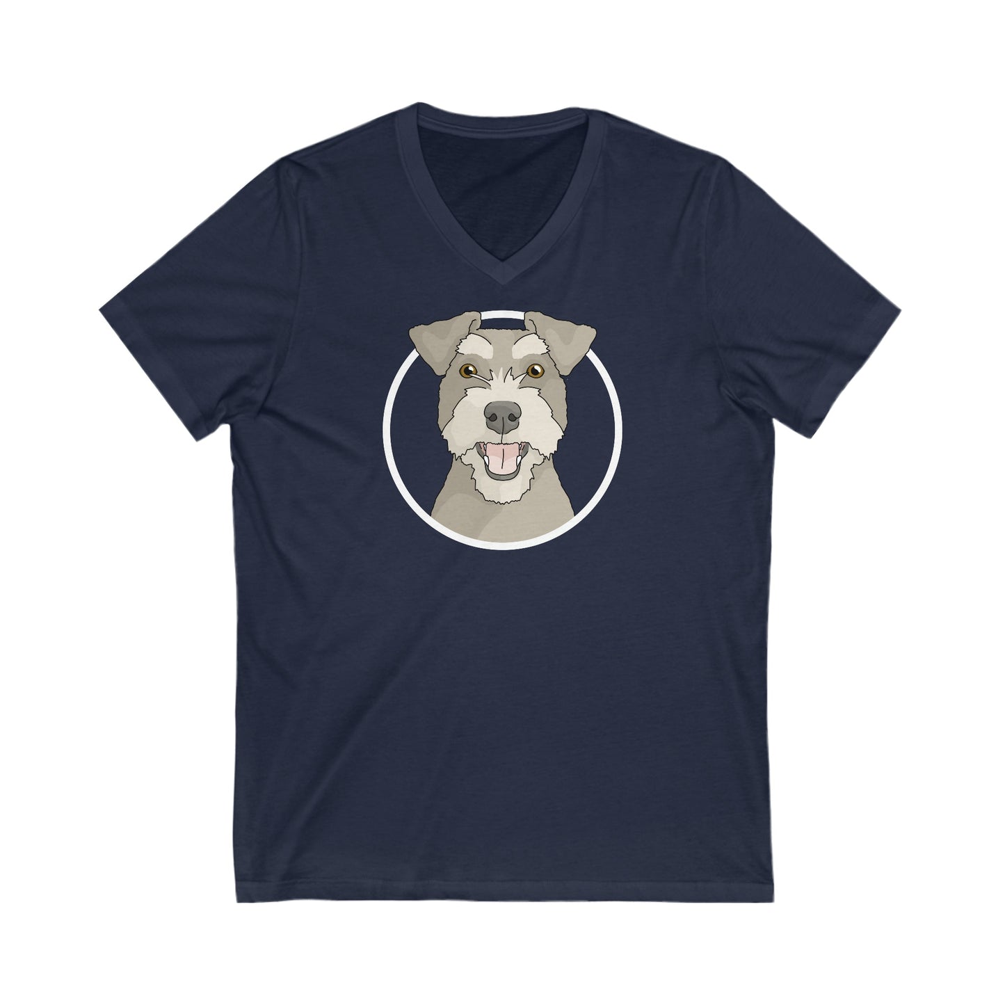 Miniature Schnauzer | Unisex V-Neck Tee - Detezi Designs-33696392248031428449