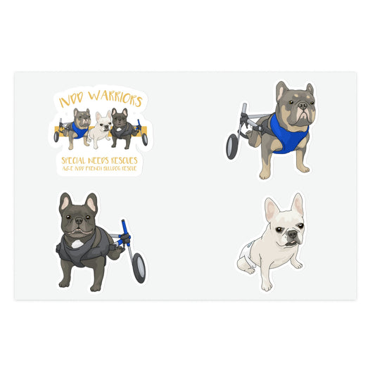 Minnie, Chase + Jack | FUNDRAISER for A&E IVDD French Bulldog Rescue | Sticker Sheets - Detezi Designs-18183588671134257149