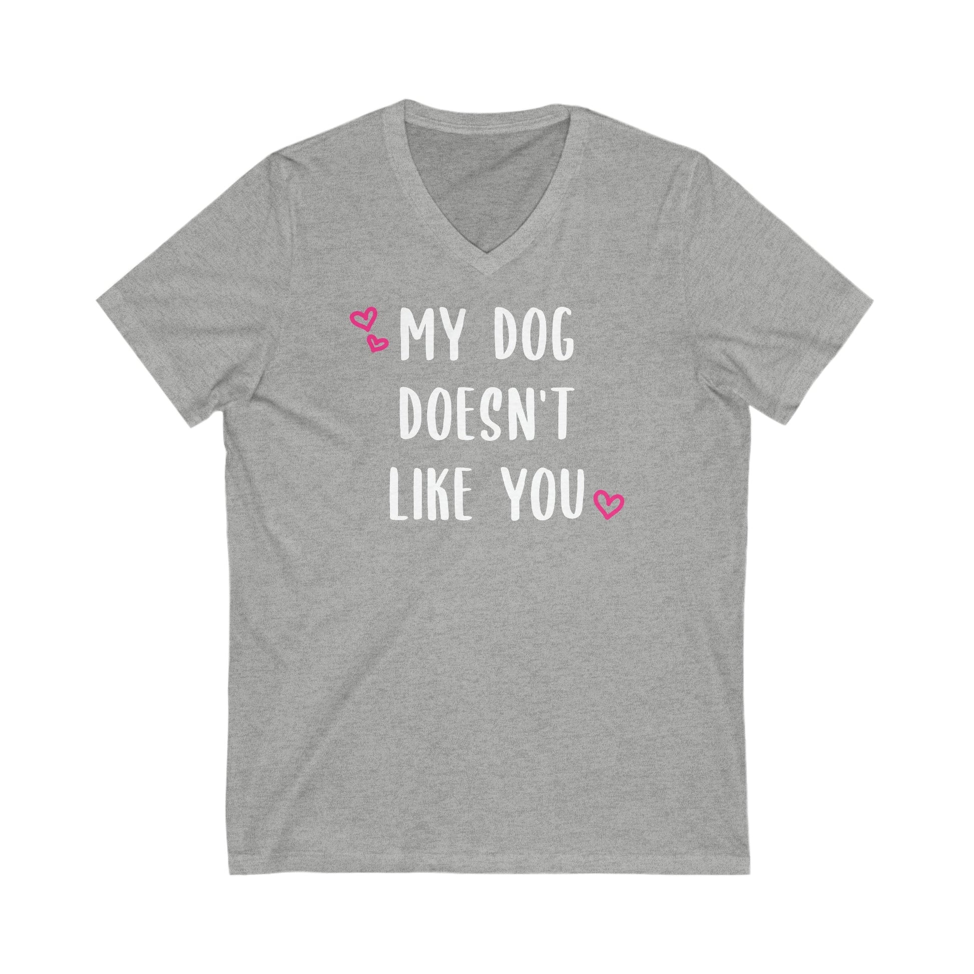 My Dog Doesn't Like You | Unisex V-Neck Tee - Detezi Designs-30335255575616404074